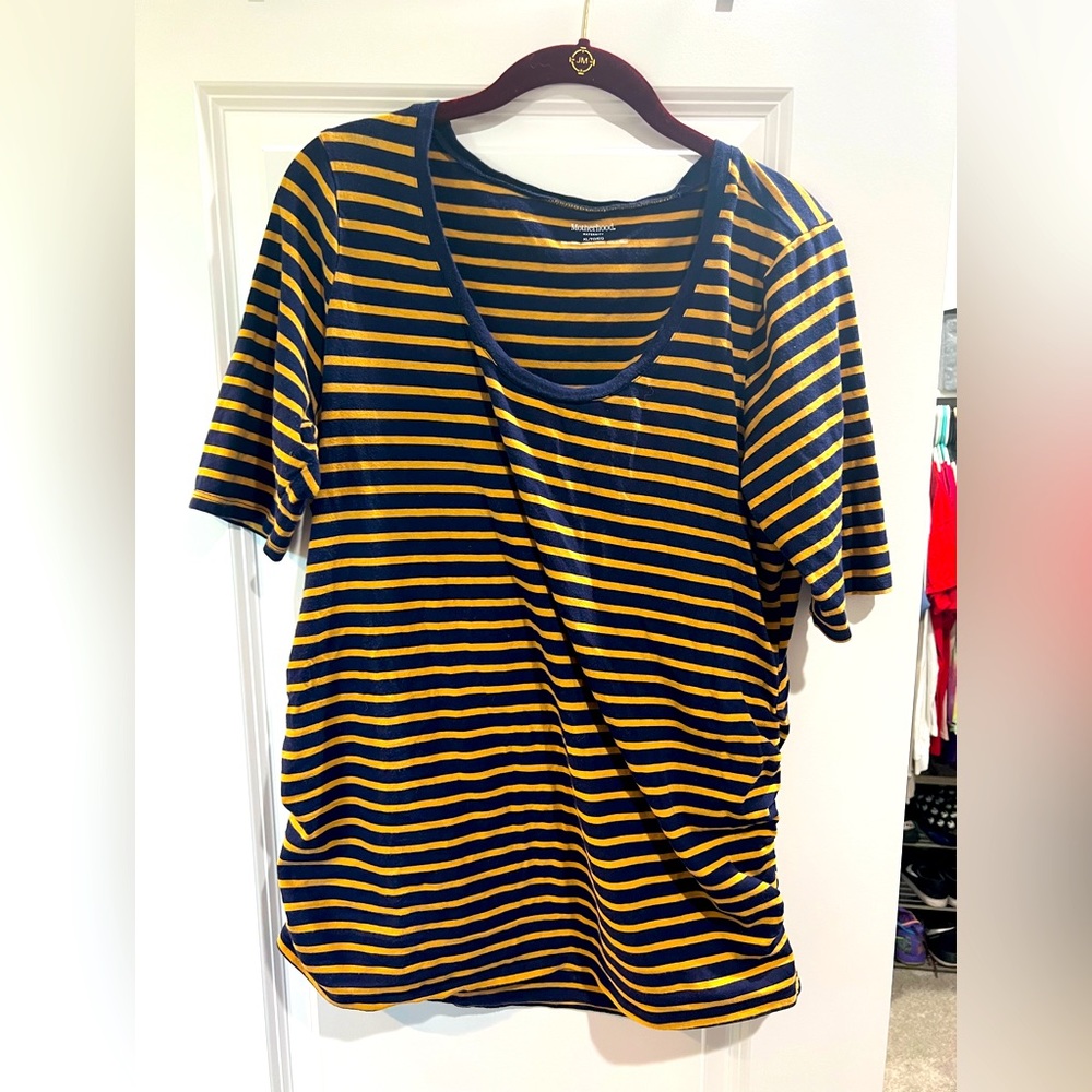 Navy & yellow Maternity Top